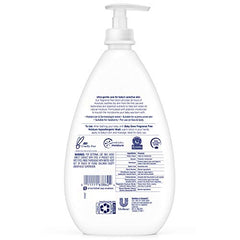 Baby Dove Sensitive Moisture Lotion hands-application demonstrates gentle massage for soft newborn skin.