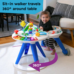 Baby Einstein 360-degree walker in action encouraging reaching and pivoting