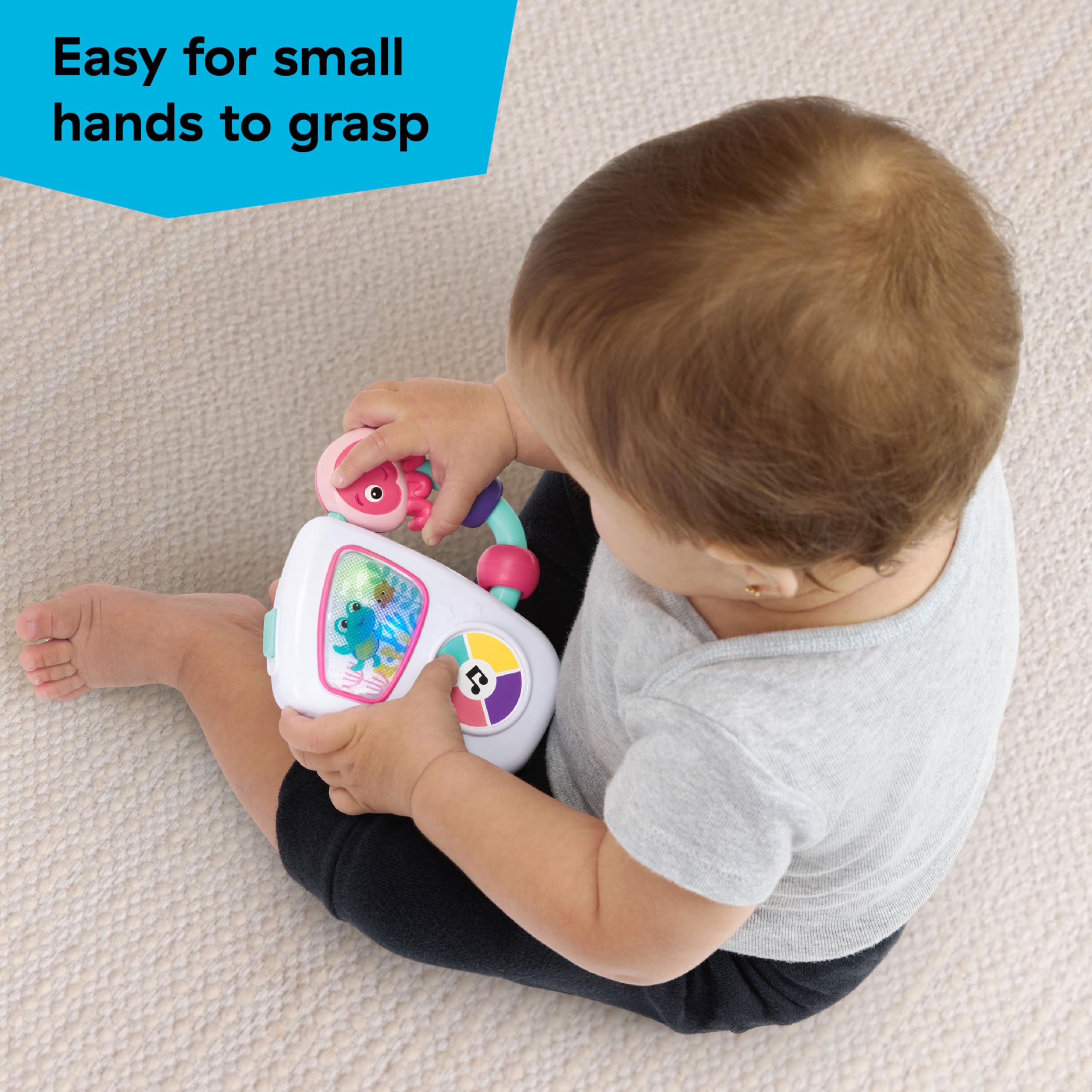 Compact Baby Einstein handheld design is easy for tiny hands.