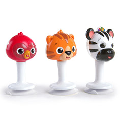 Baby Einstein rattle-trio set assembled for engaging mealtime and travel.