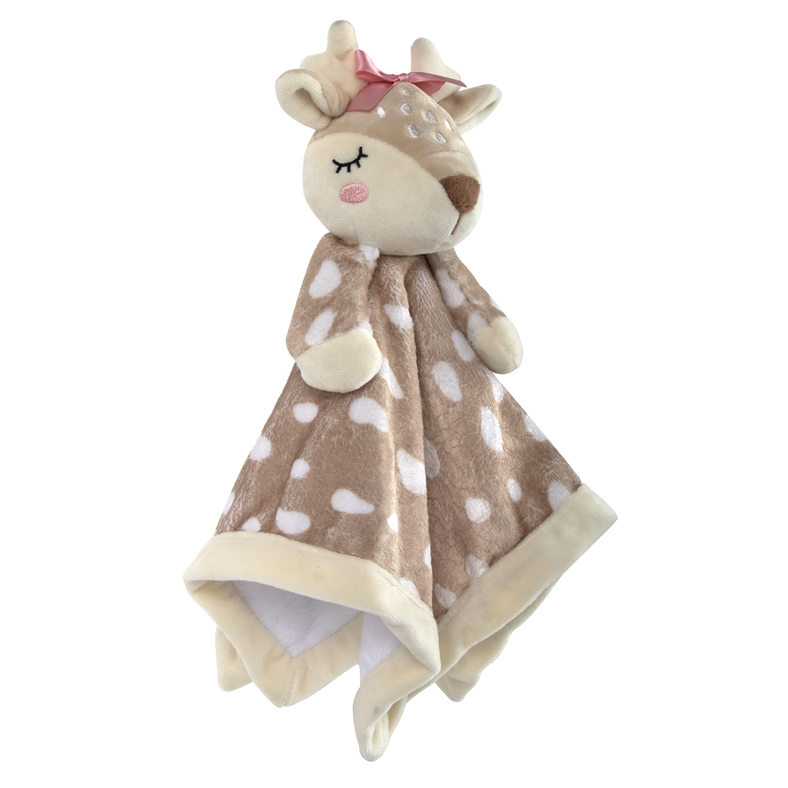 Close-up of Baby Essentials Minky Lovey Deer in a nursery setting