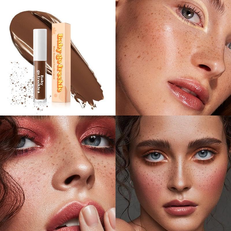 Natural-looking freckle finish complements day or night makeup.