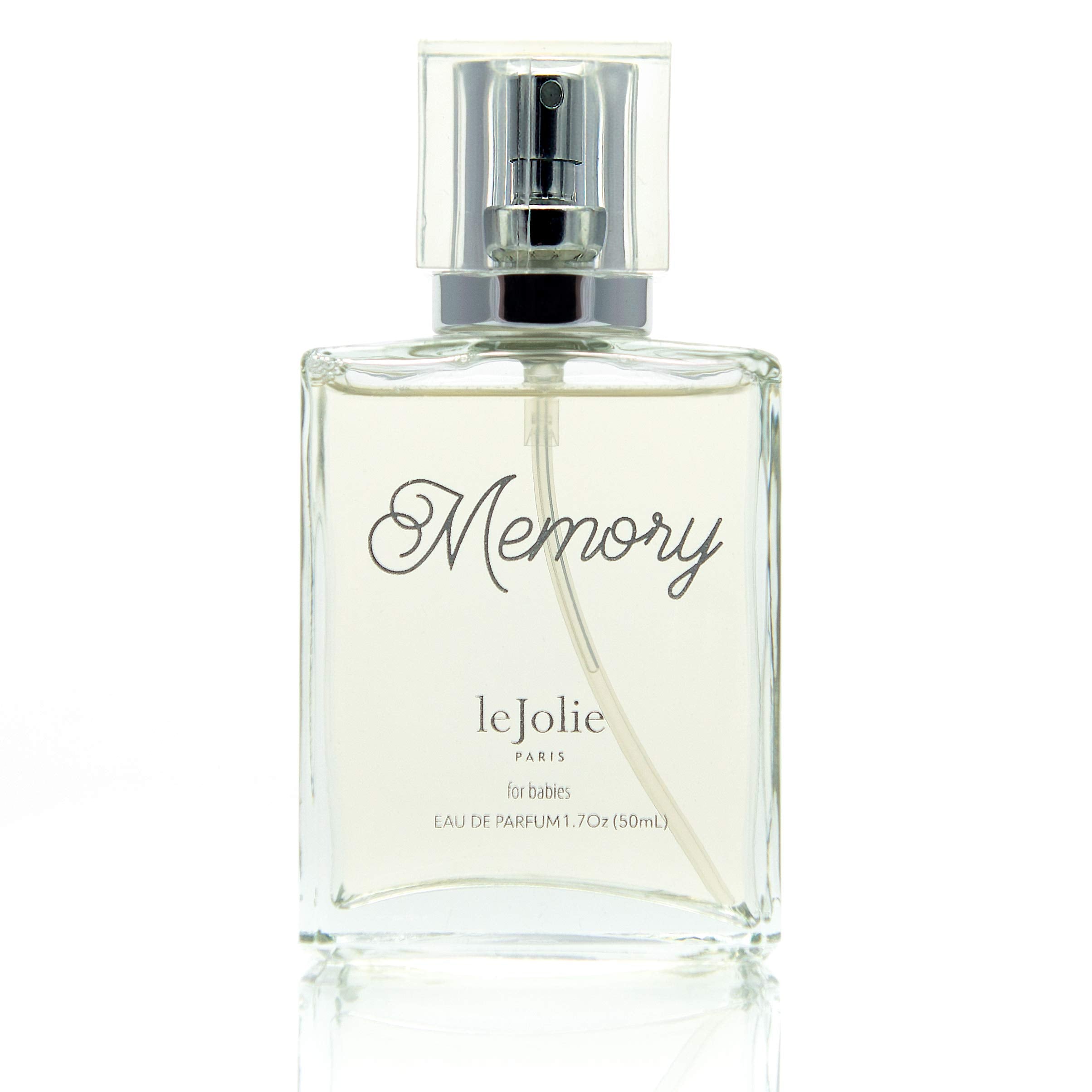Closeup of Baby Jolie Memory label highlighting gentle scent for babies.