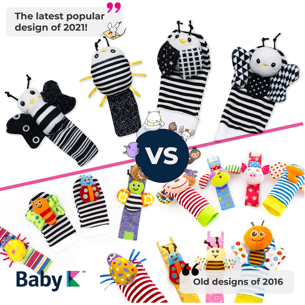 BABY K wrist rattle offers secure, lightweight playtime for early infants.