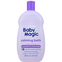 Baby Magic Calming Bath pour creates a gentle lather for bedtime routines.