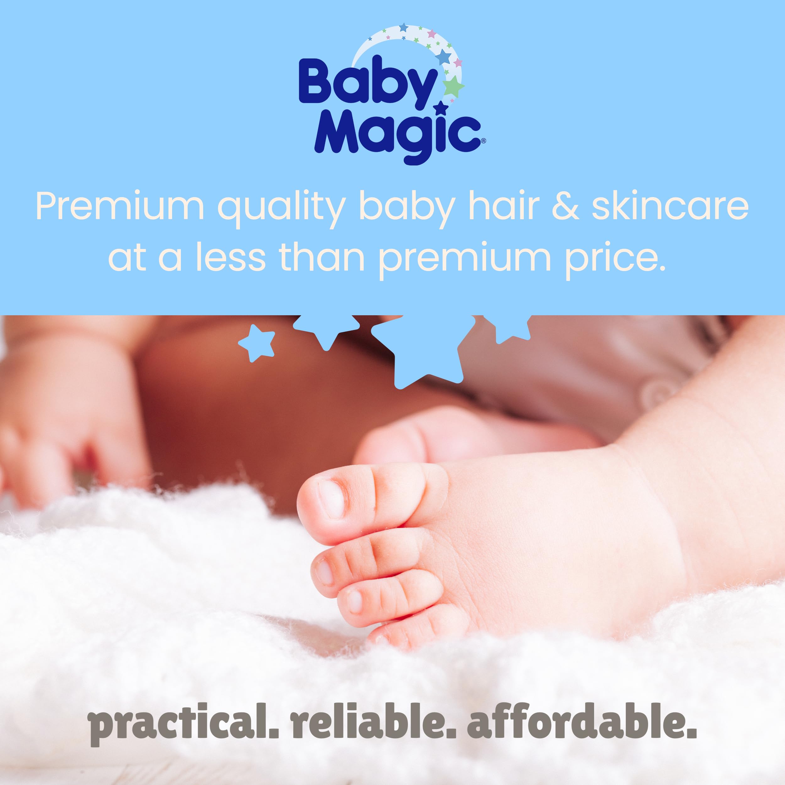 Hypoallergenic Baby Magic formula label for sensitive skin