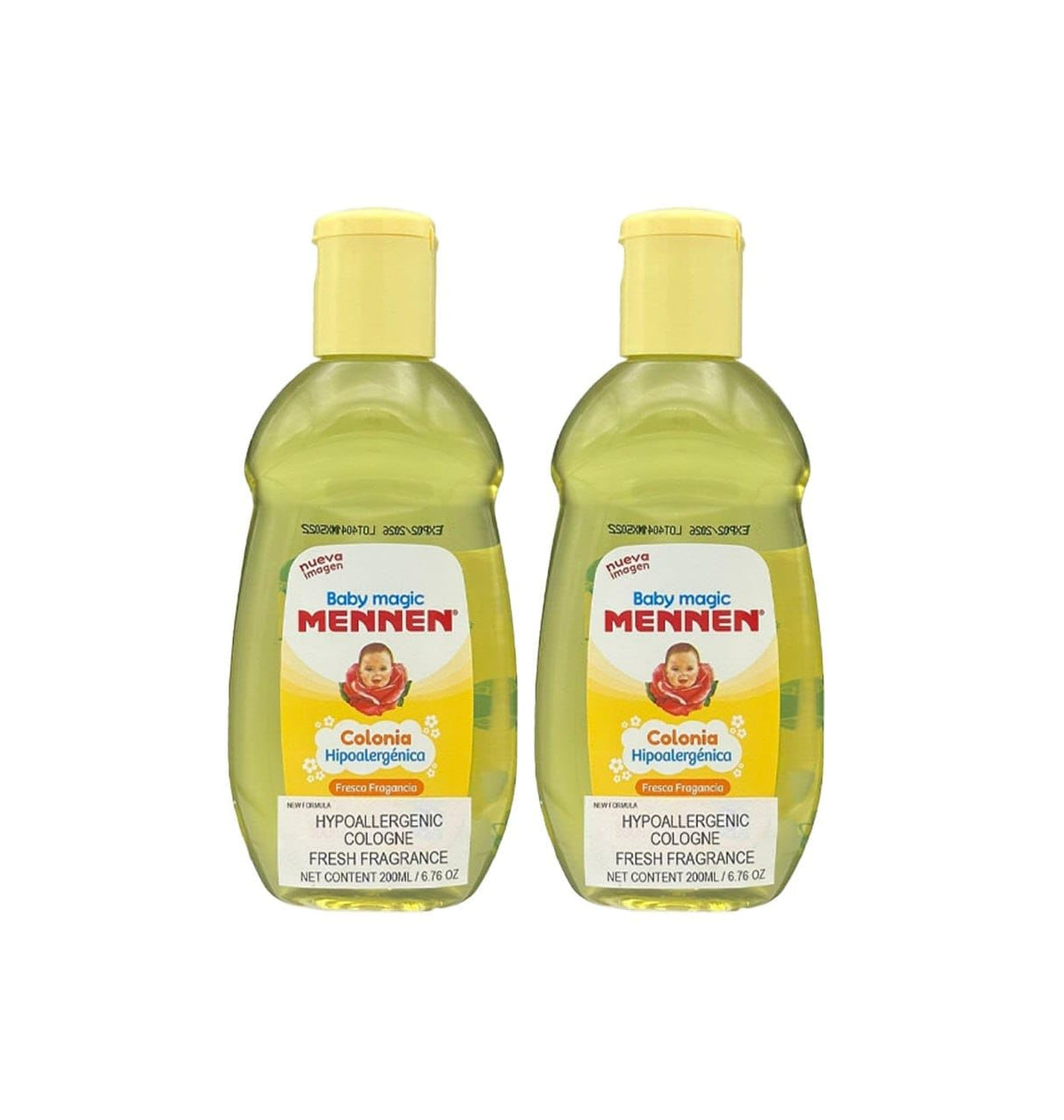 Baby Magic by Mennen two-pack front view showing gentle baby cologne bottles