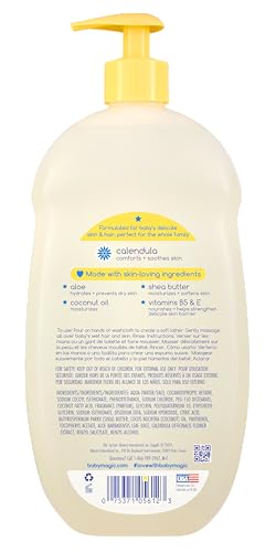 Baby Magic Moisturizing Hair & Body Wash lather close-up showing creamy foam for soothing bath.