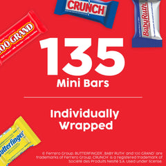 Baby Ruth caramel nougat peanuts bars in bite-sized form.