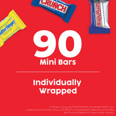 Baby Ruth mini bar close-up showing caramel, nougat, peanuts; snack lovers' treat.