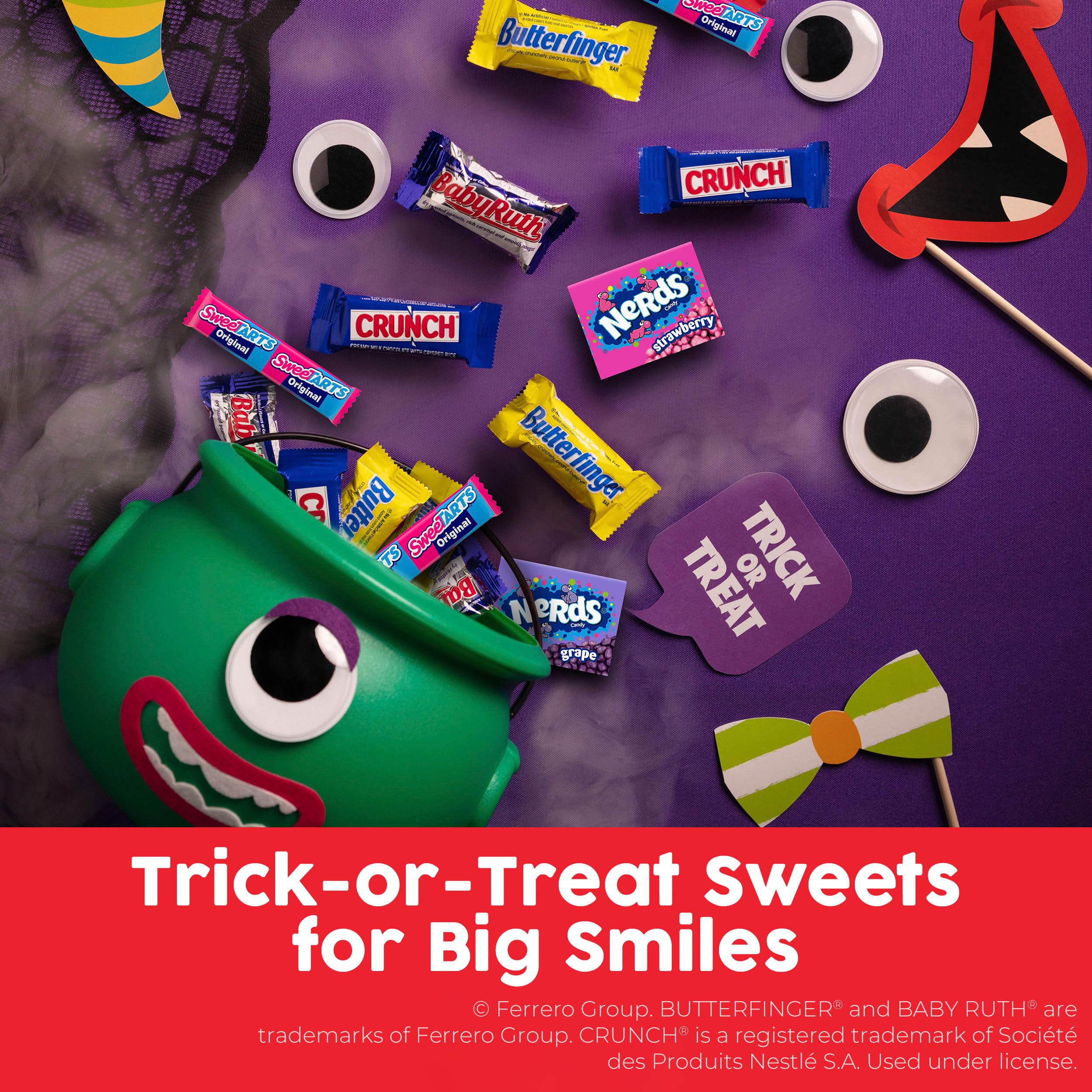 Baby Ruth mini candy bag featuring peanut nougat bites for lunchboxes.