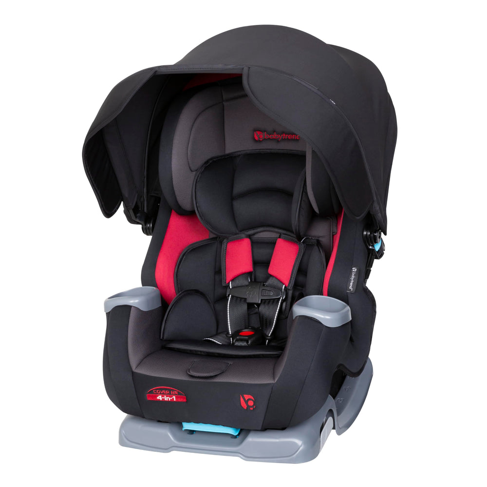 Baby Trend Cover Me built-in canopy shade on car seat for sunny trips