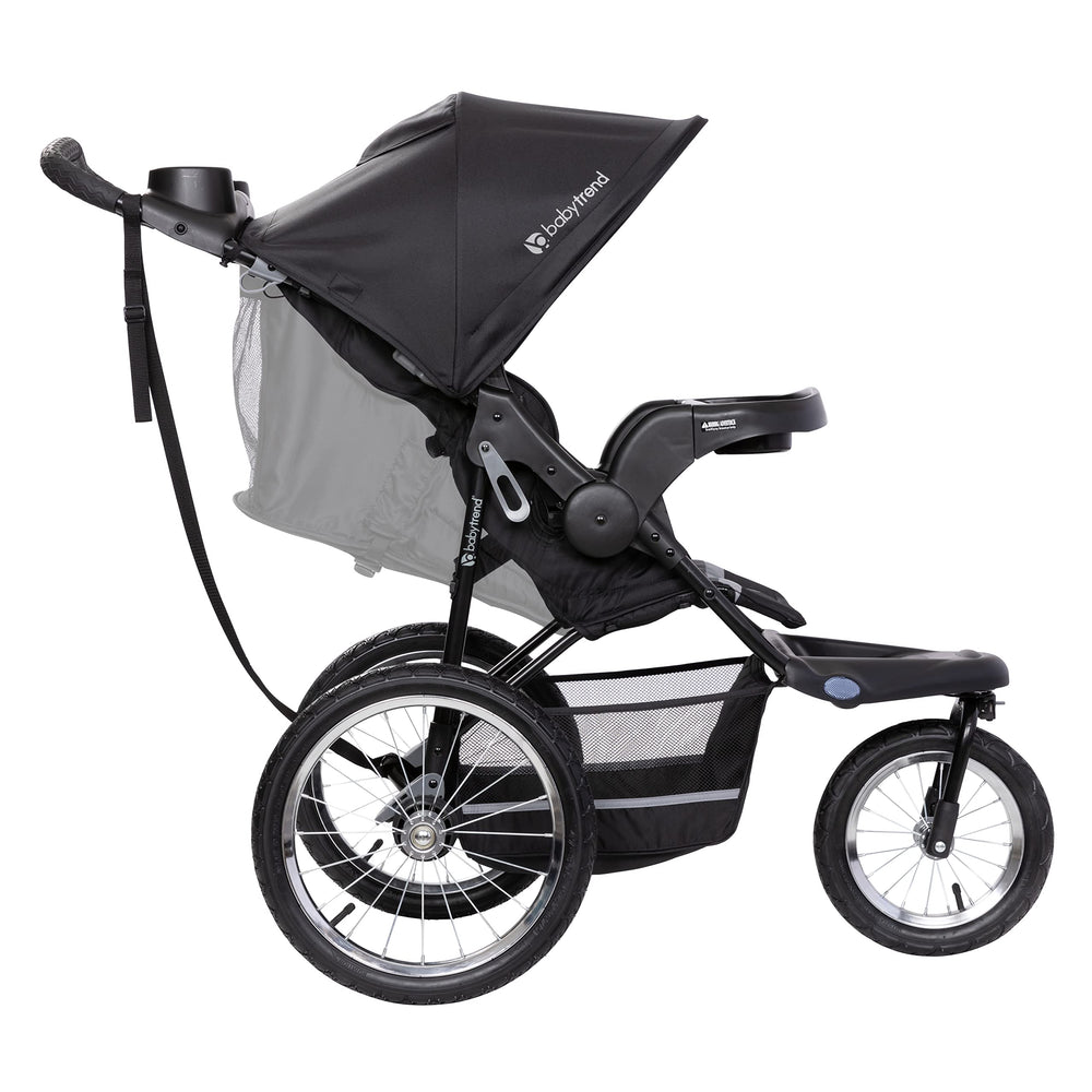 Baby Trend Expedition Jogger Dash Black all-terrain tires provide stability on uneven surfaces