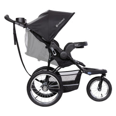 Baby Trend Expedition Jogger Dash Black all-terrain tires provide stability on uneven surfaces