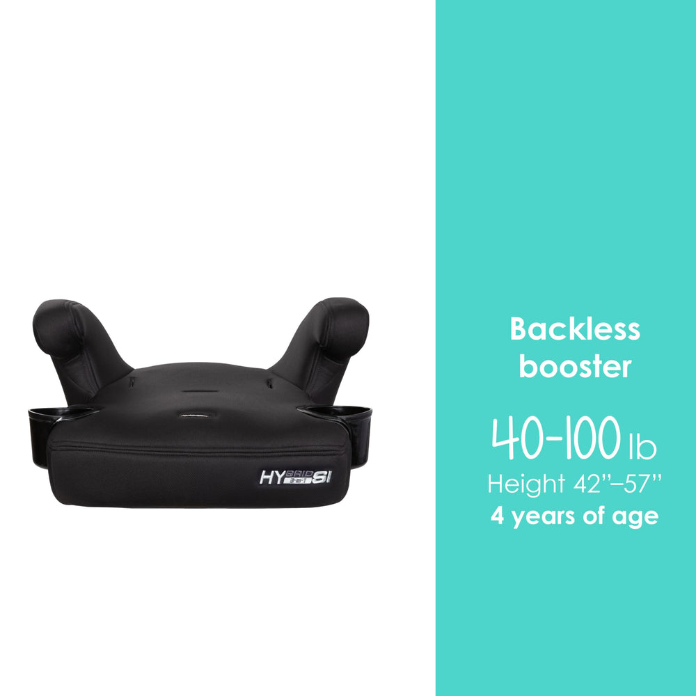 Baby Trend Hybrid SI booster seat showing harness-to-booster transition for growing children