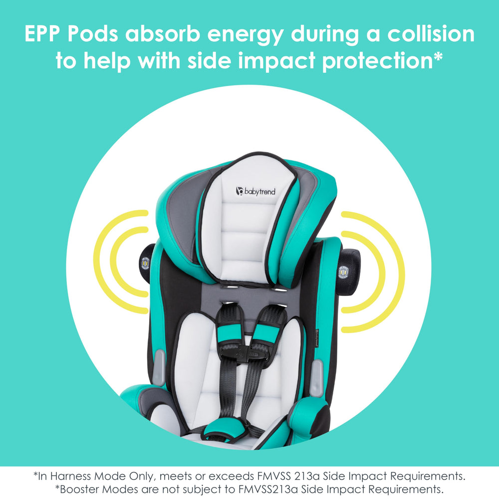 Baby Trend Hybrid SI 3-in-1 booster seat Hoboken Teal easy harness-to-booster transition