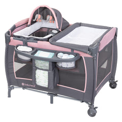 Baby Trend Lil' Snooze Deluxe III bassinet with canopy offers a cozy sleep-ready spot