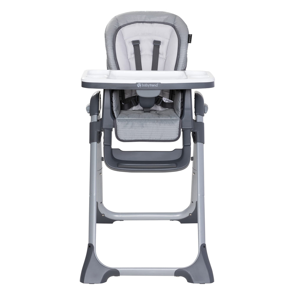 Baby Trend Sit Right 2.0 high chair compact fold for convenient storage.