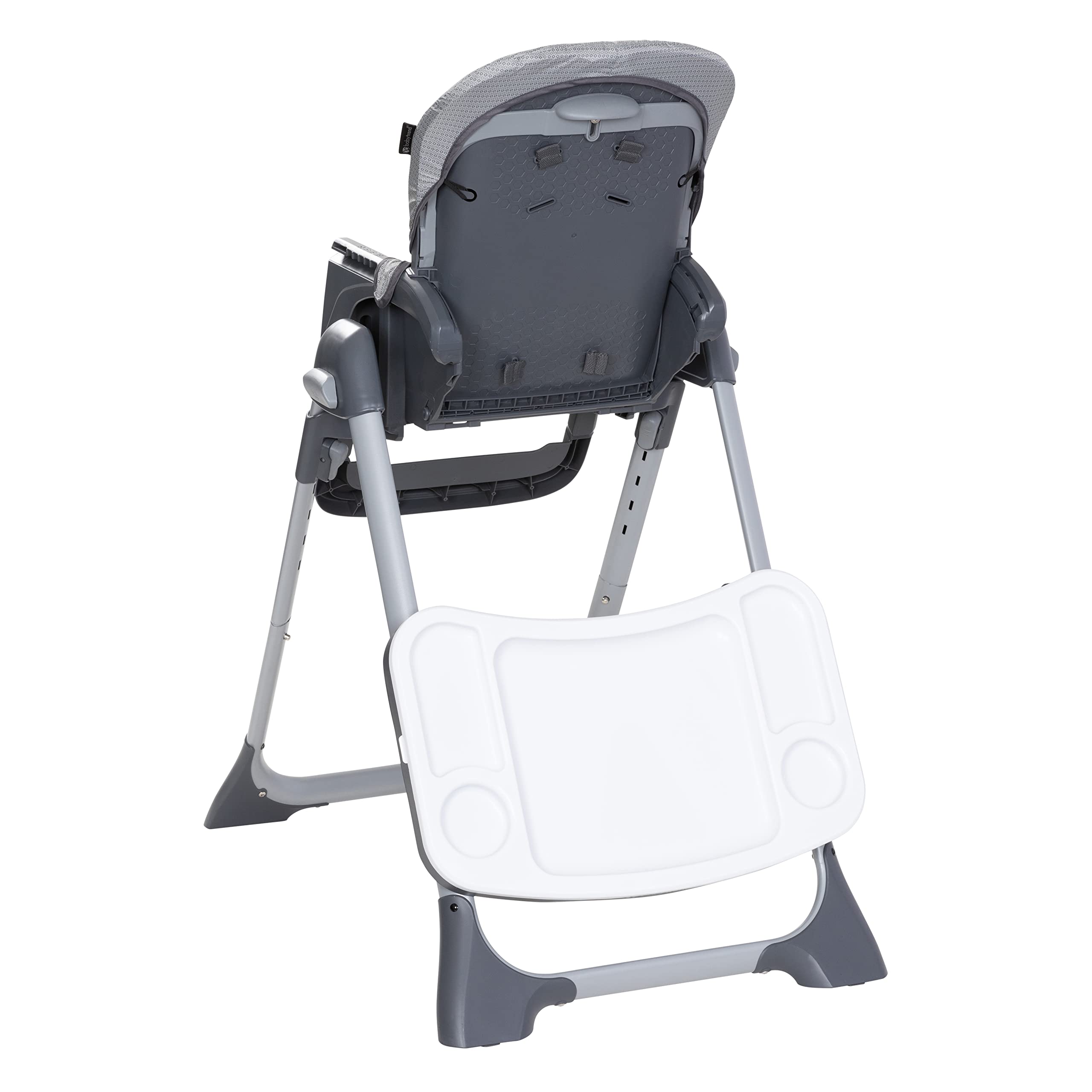 Baby Trend Sit Right 2.0 high chair three-point harness for secure seating.