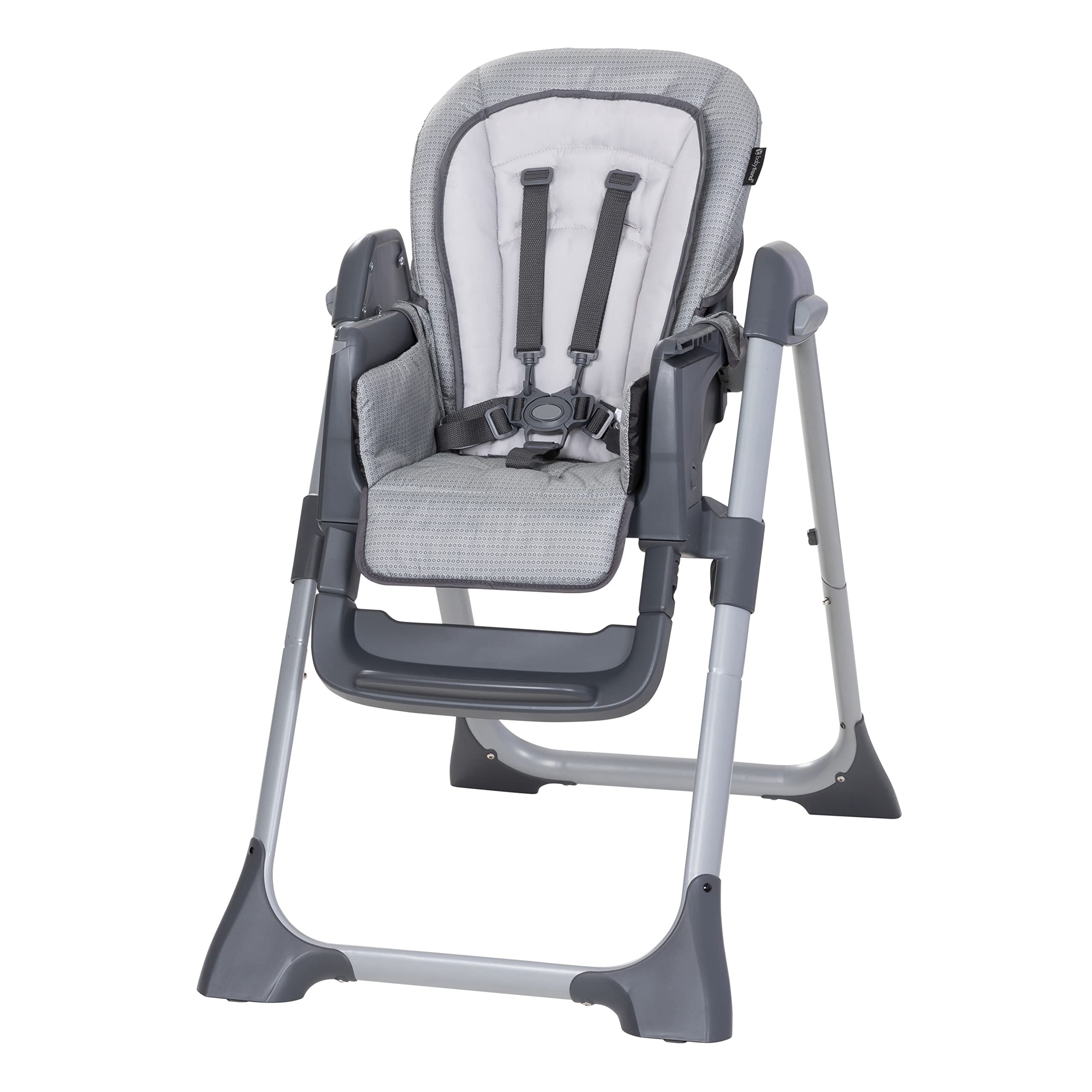 Baby Trend Sit Right 2.0 high chair tray dishwasher-safe for fast cleanup.