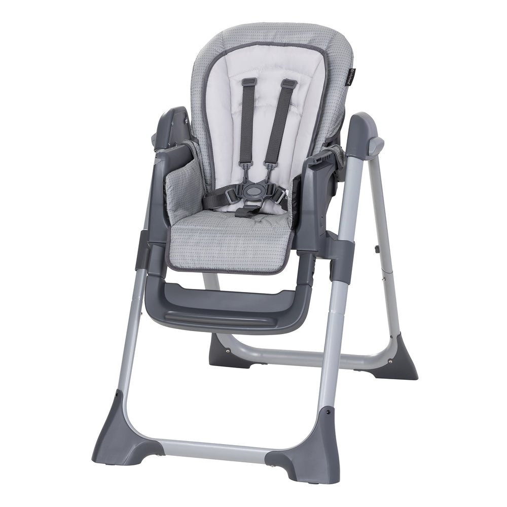 Baby Trend Sit Right 2.0 high chair tray dishwasher-safe for fast cleanup.