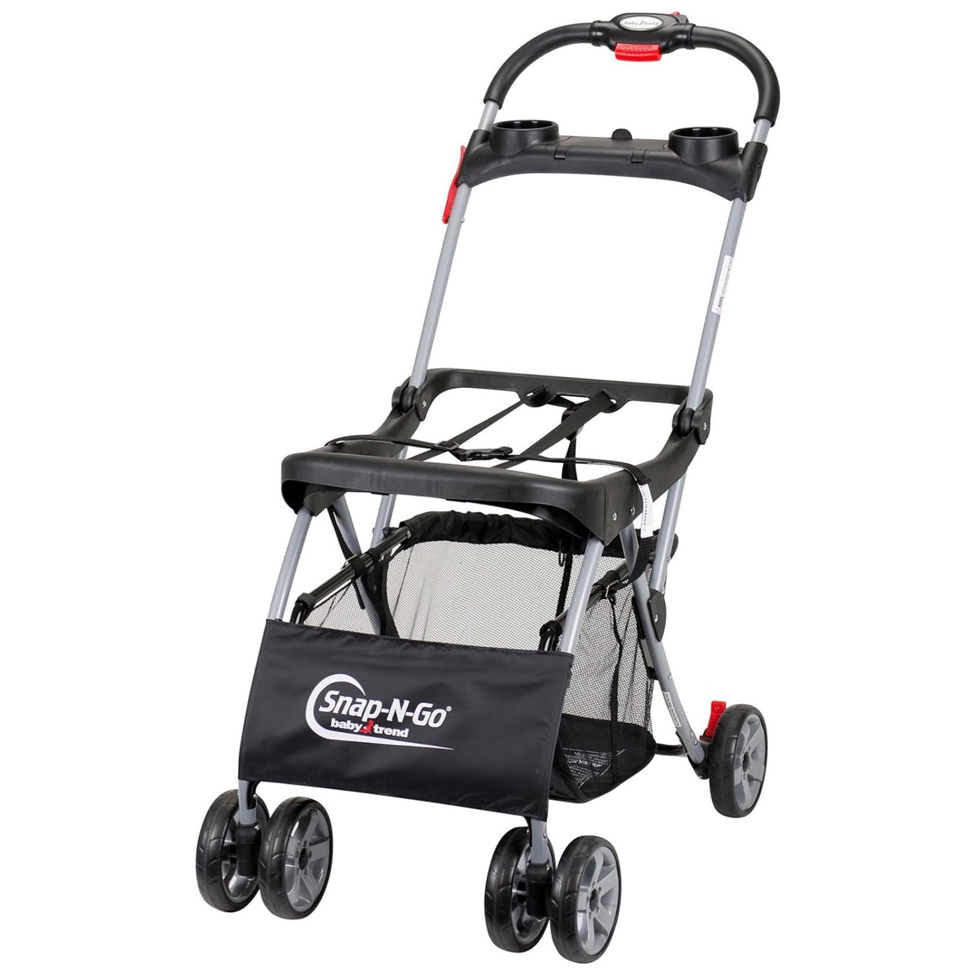 Baby Trend Snap N Go EX in black demonstrates instant stroller conversion for on the go.