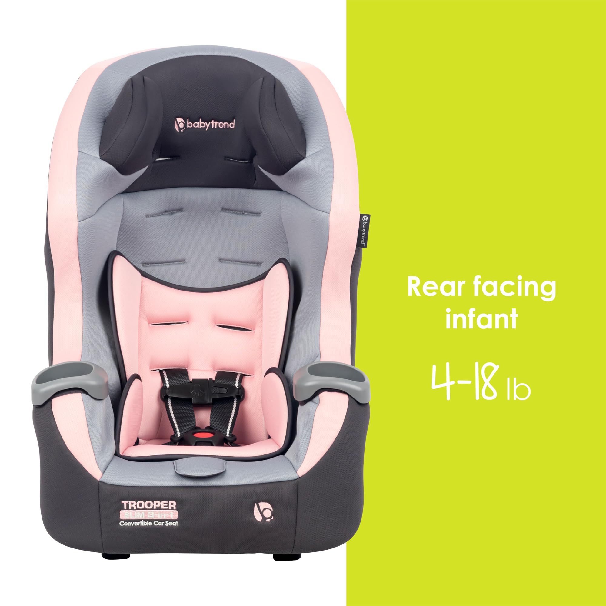 Baby Trend Trooper adjustable-headrest-harness provides a comfortable fit as your child grows.