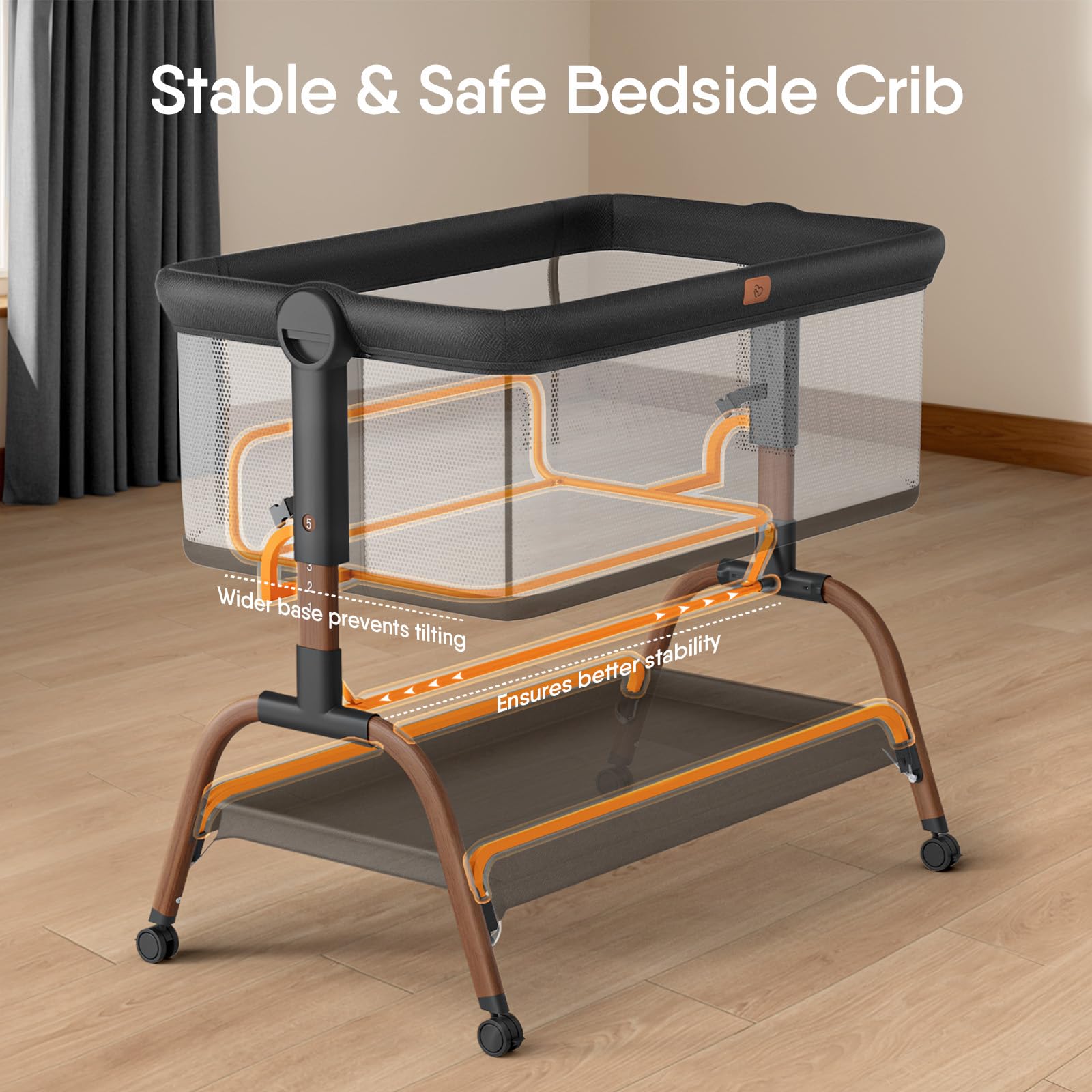 BabyBond drop-down side supports safe nighttime feeding