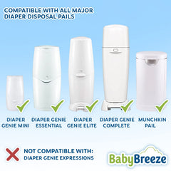 BabyBreeze refill holds up to 280 newborn diapers per cartridge.