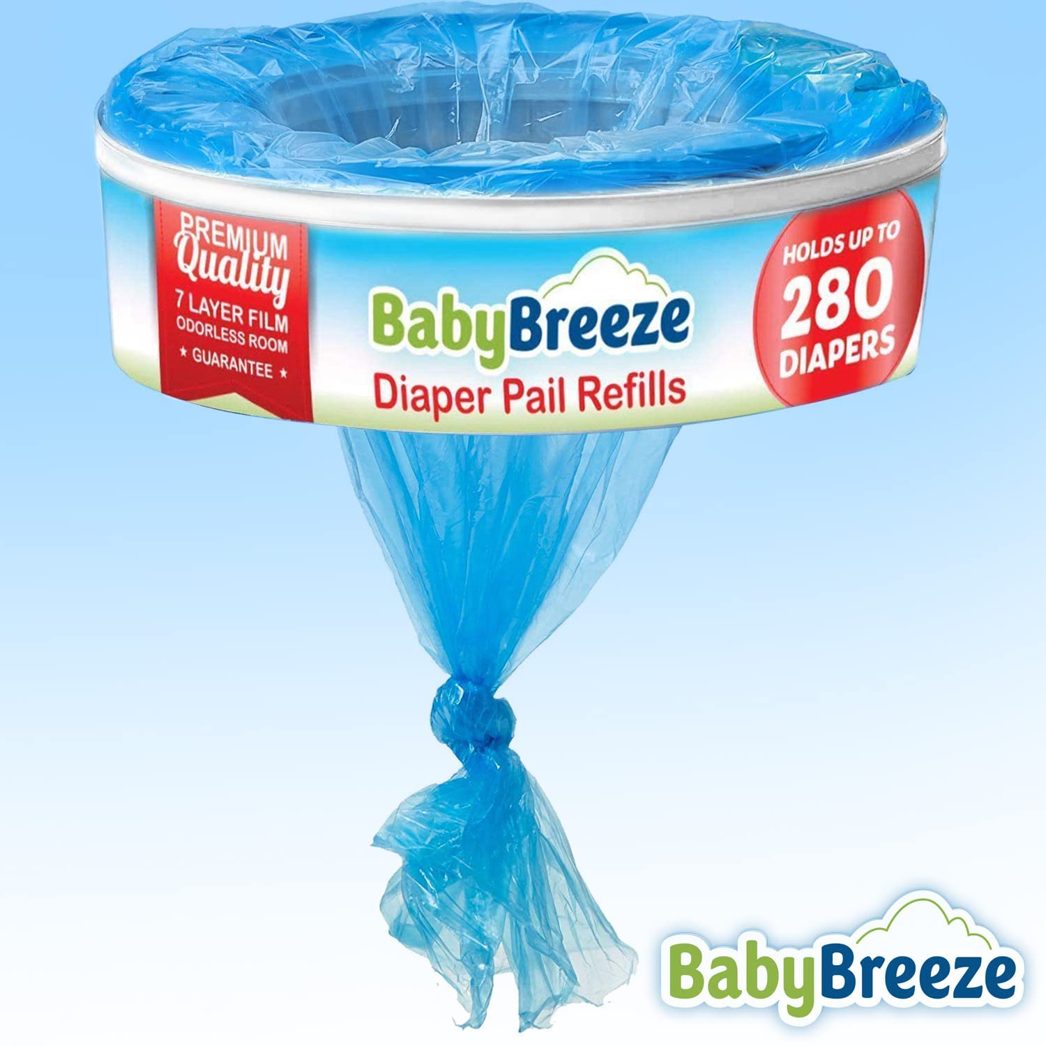 BabyBreeze compatible with leading diaper pails and disposal systems.