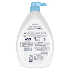 Baby Dove pour action demonstrating tear-free cleansing during bath