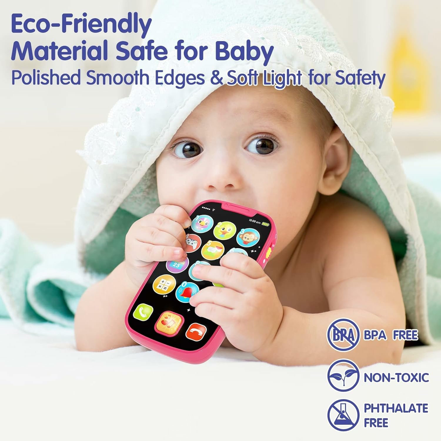 BABYFUNY low-volume design helps protect hearing during close-up use.