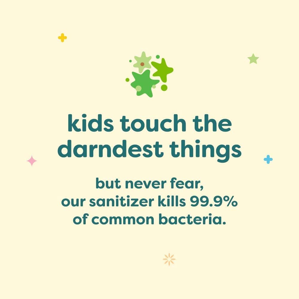 Babyganics dermatologist-tested sanitizer trusted for sensitive hands.