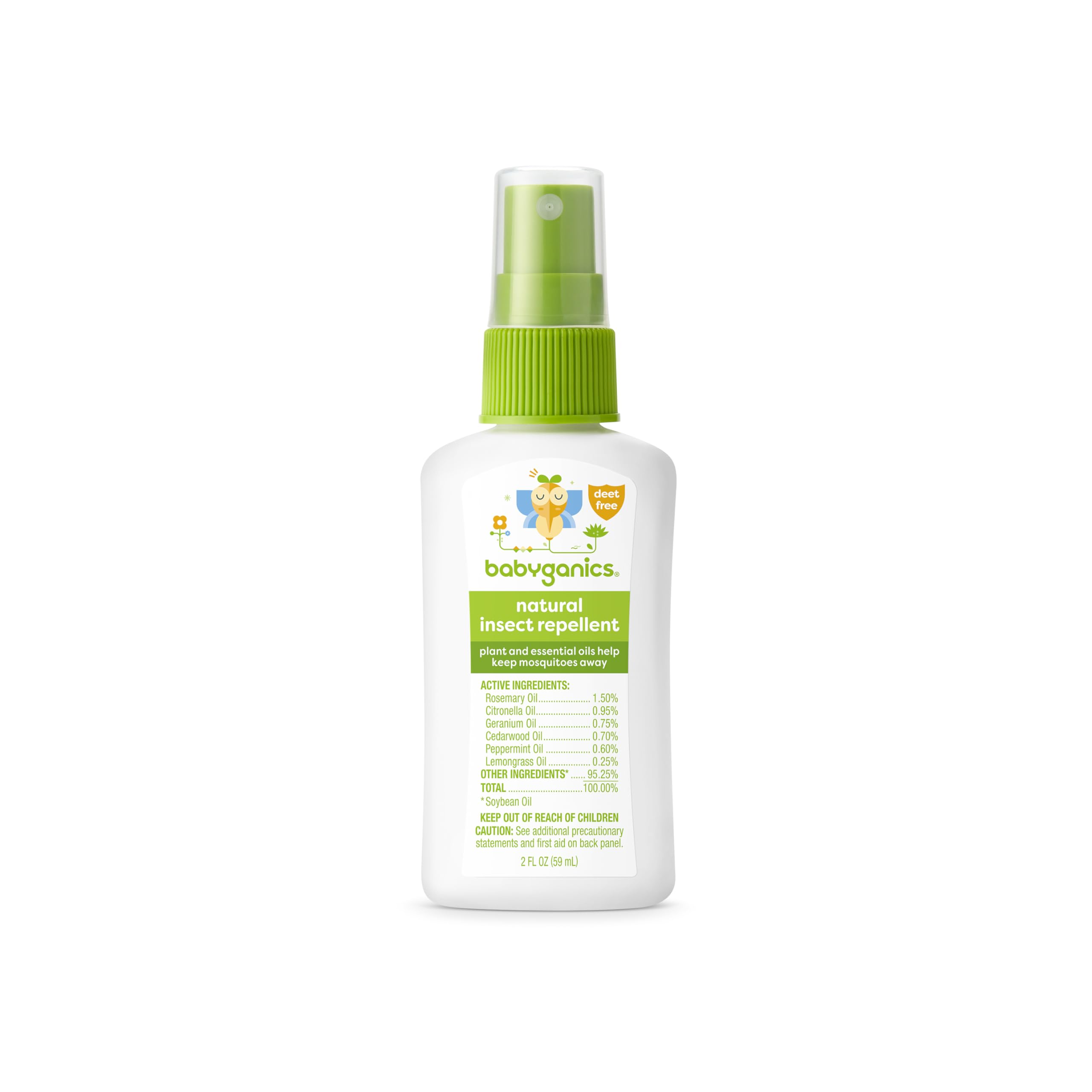 Babyganics Insect Spray bottle pour for easy outdoor application with family in mind.