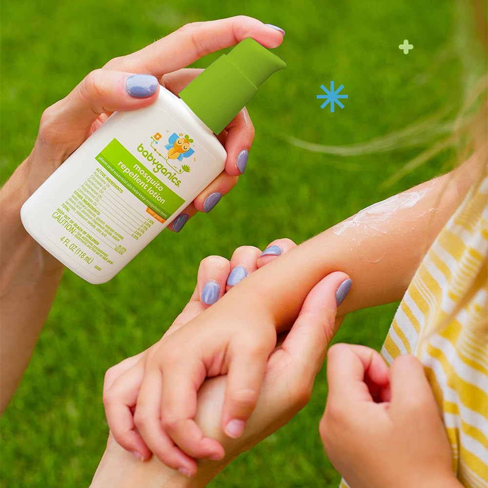 4oz BabyGanics mosquito repellent lotion product shot.