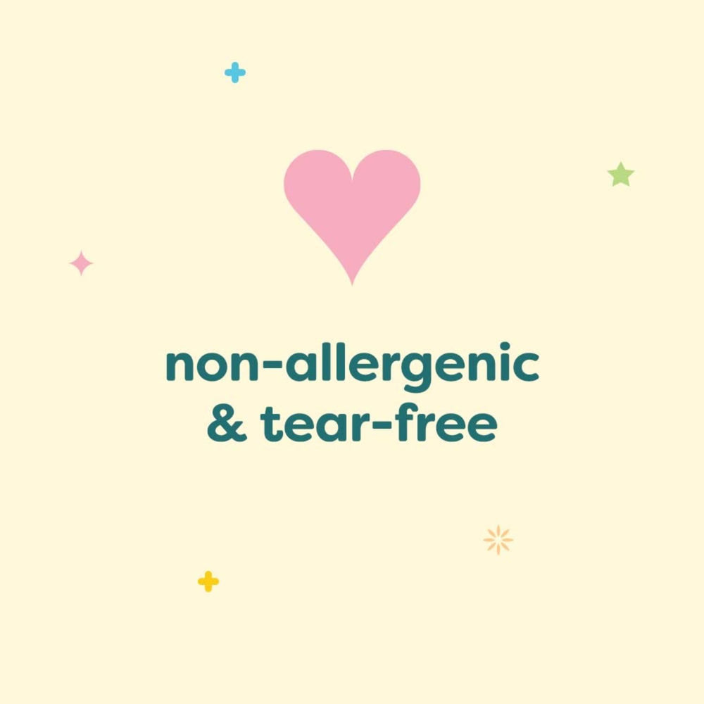 Babyganics thick foam cleanses from head to toe during bath time.