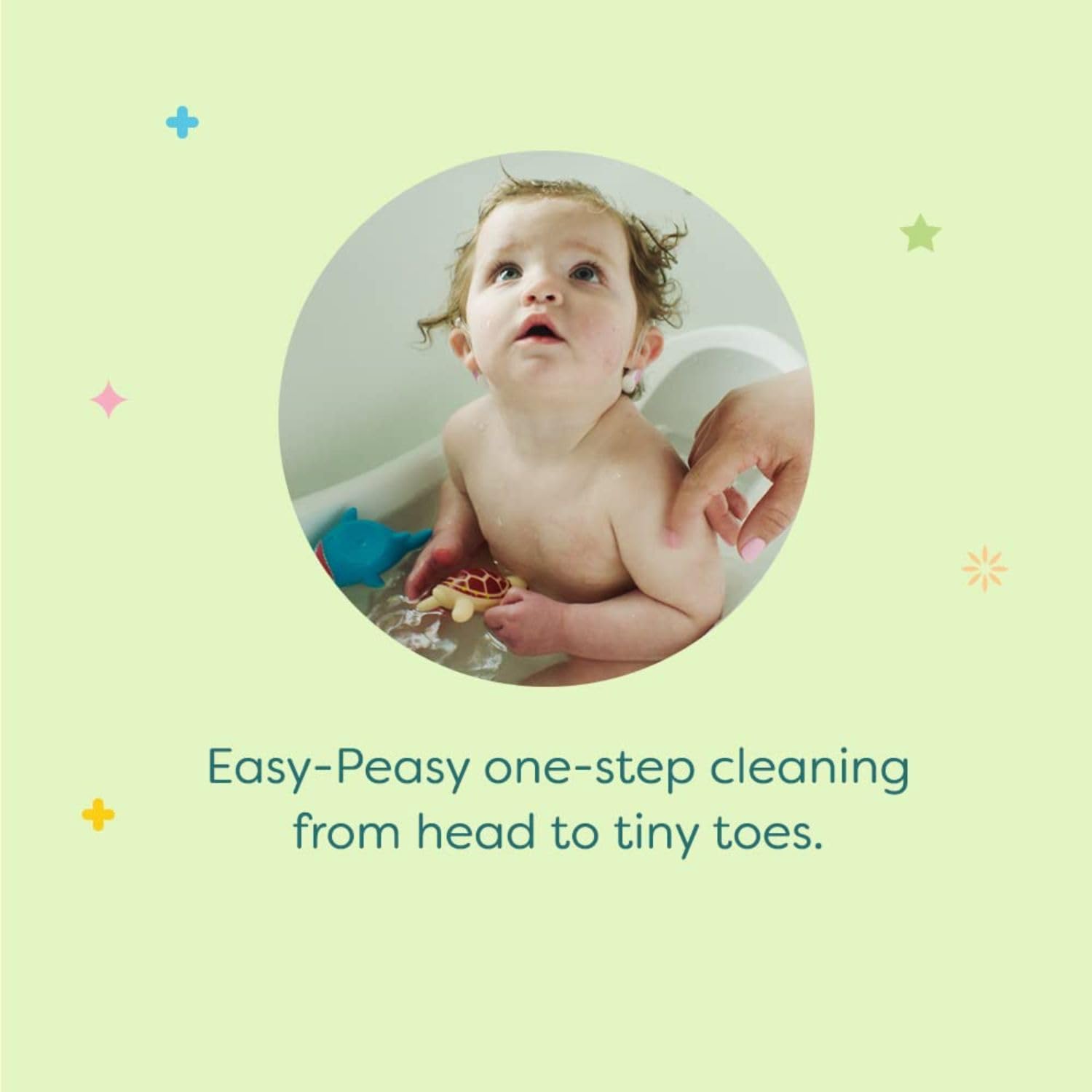 Babyganics orange blossom scent evokes gentle bath ambiance.