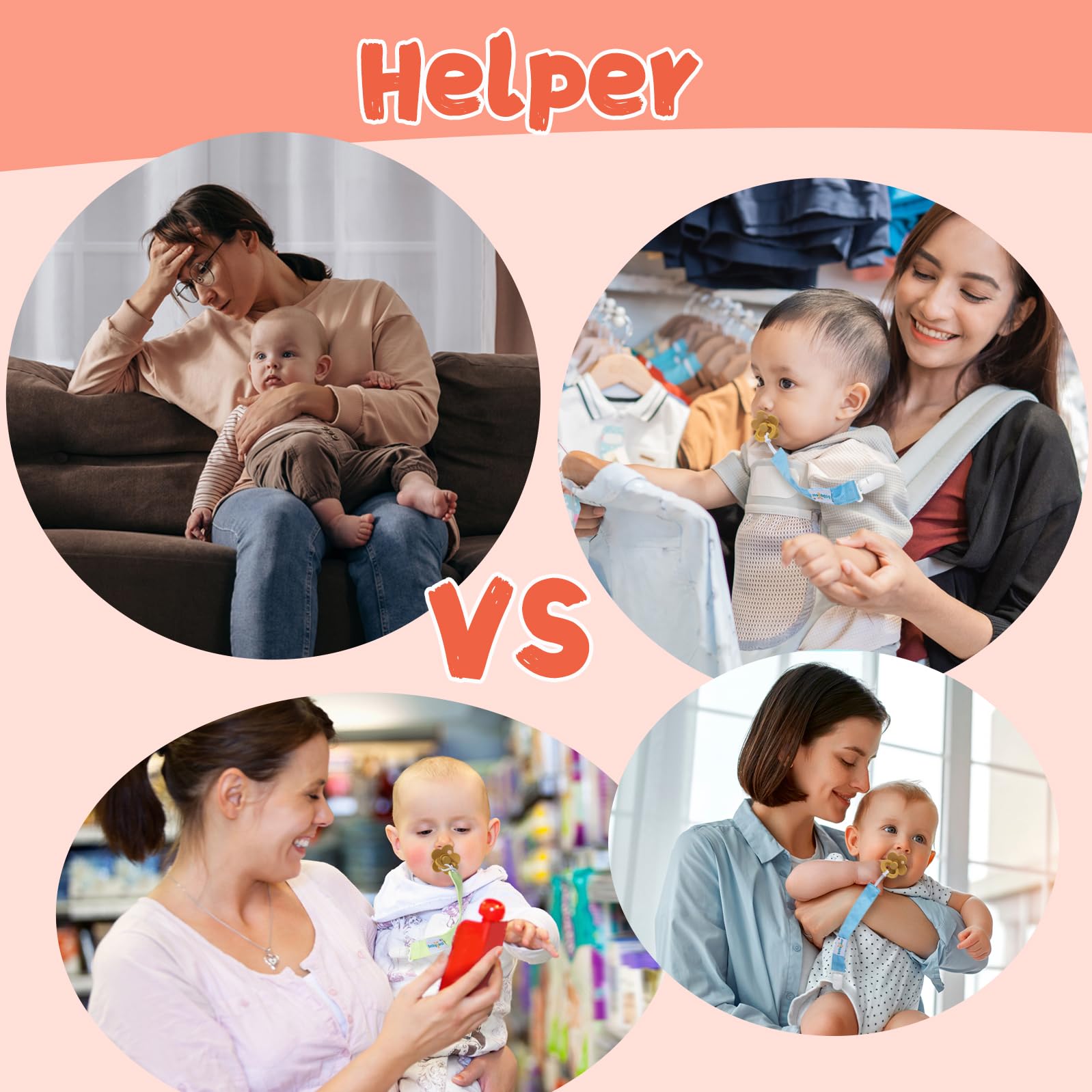 Babygoal plastic teeth pacifier clip protects clothing and stays snug