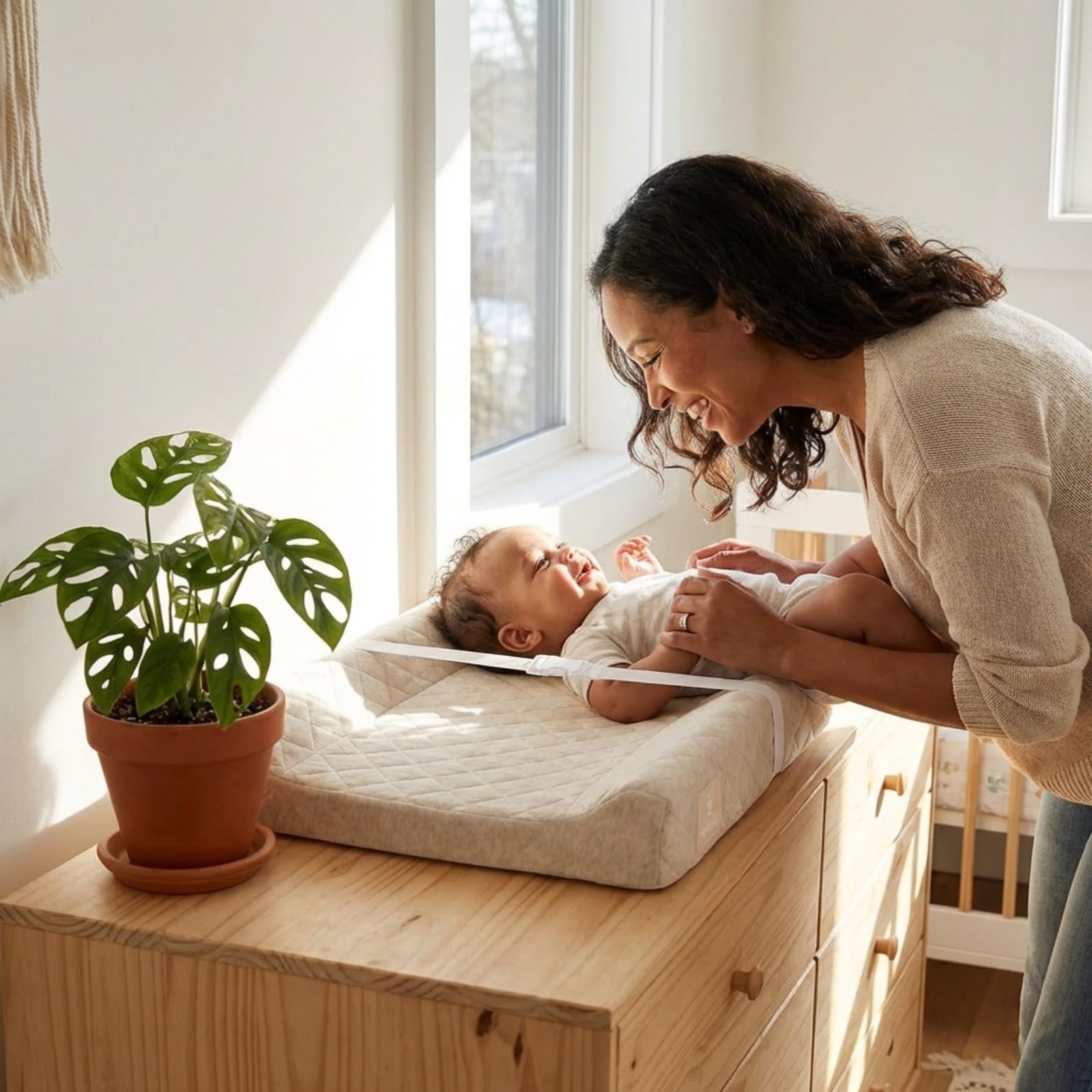 Babylicious contoured pad ideal for everyday nursery use on tables and dressers.