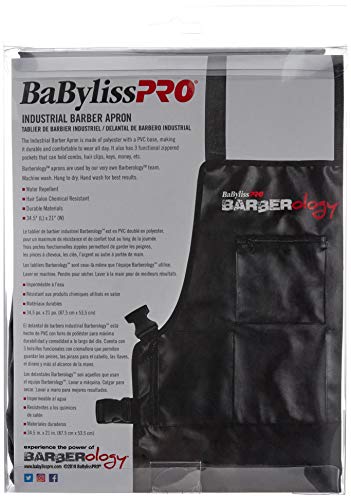 BaBylissPRO Barberology apron water-repellent for all-day salon wear.
