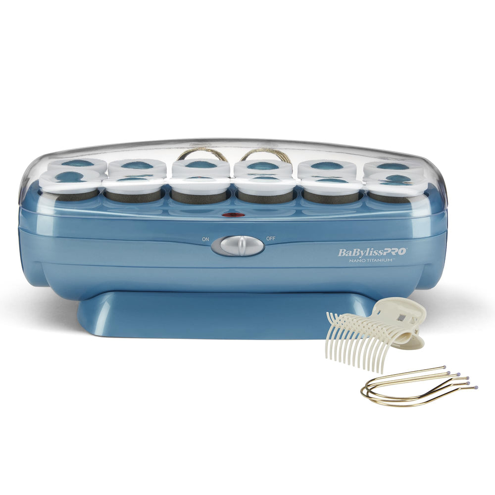 BaBylissPRO jumbo hot rollers with velvet flocked surface for smooth, bouncy curls