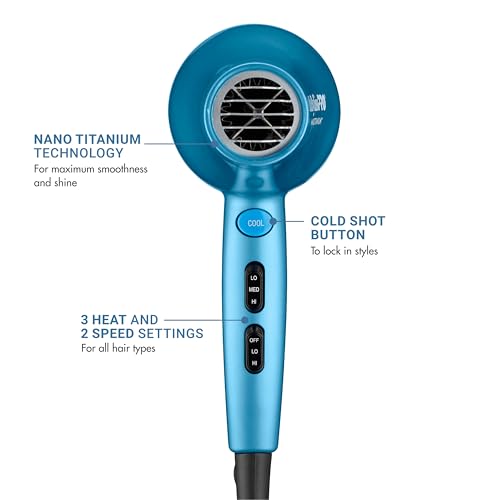 BaBylissPRO Nano Titanium Hair Dryer with concentrator attachment for precise styling.