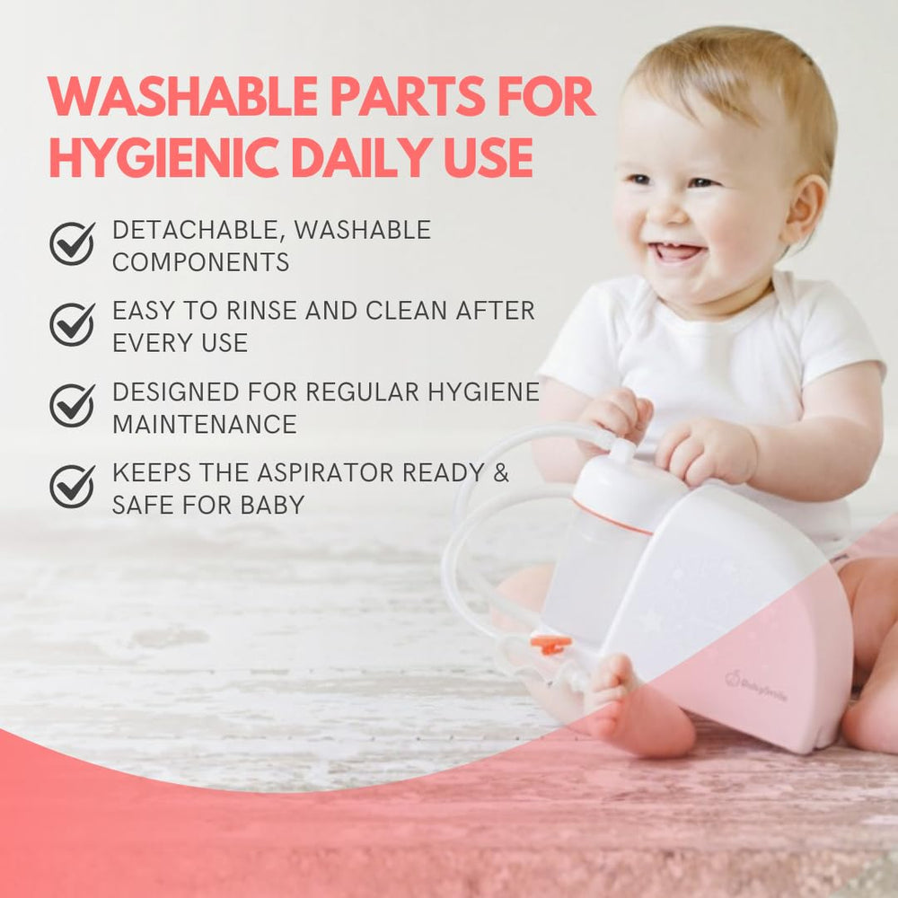 BabySmile S504 baby-use scene demonstrates safe, parent-friendly nose care at home.