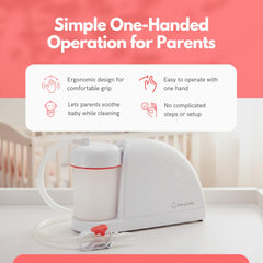 BabySmile S504 low-noise operation supports calm, peaceful nose care.
