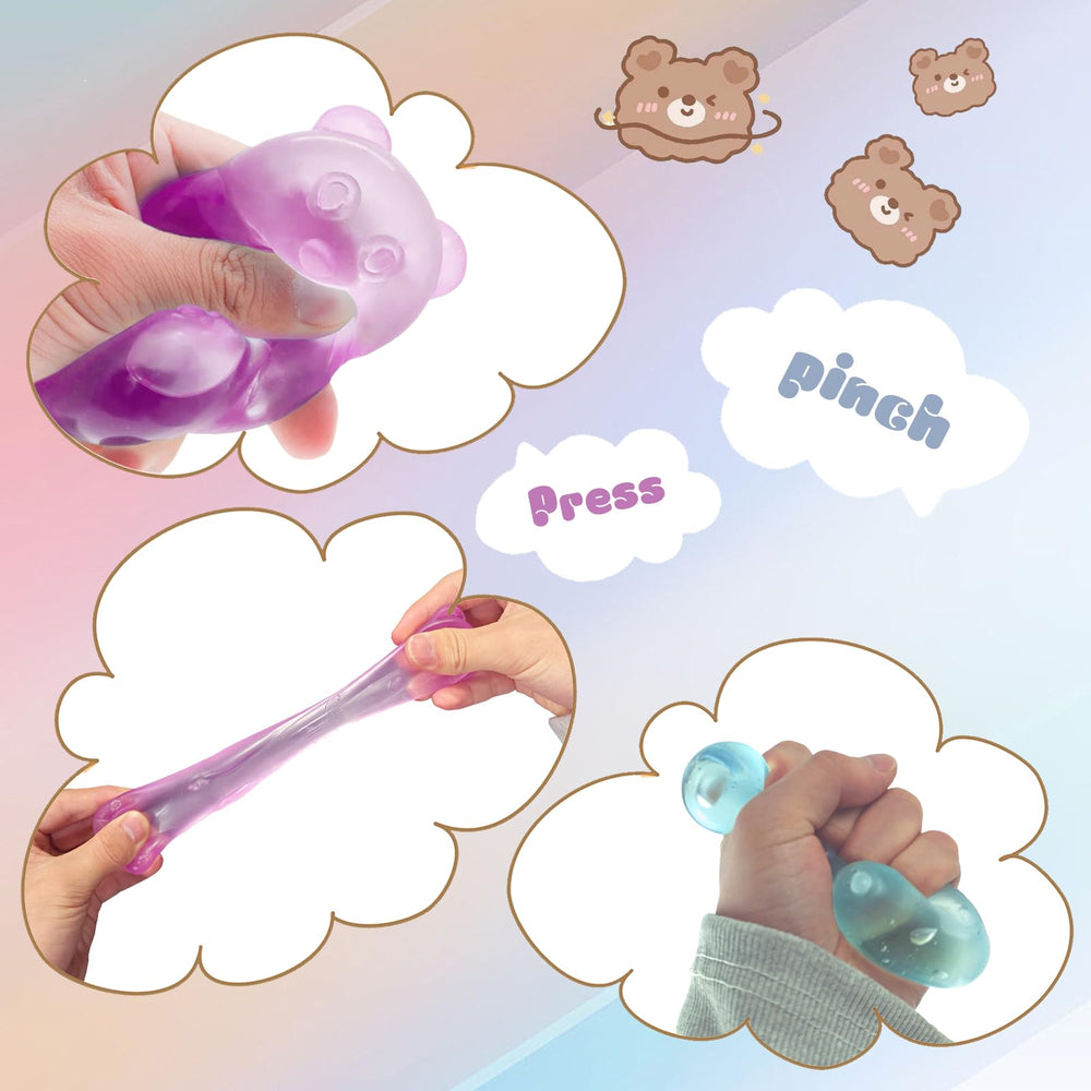 Babyye gummy bear stress ball knead-action in hand for tactile relief.