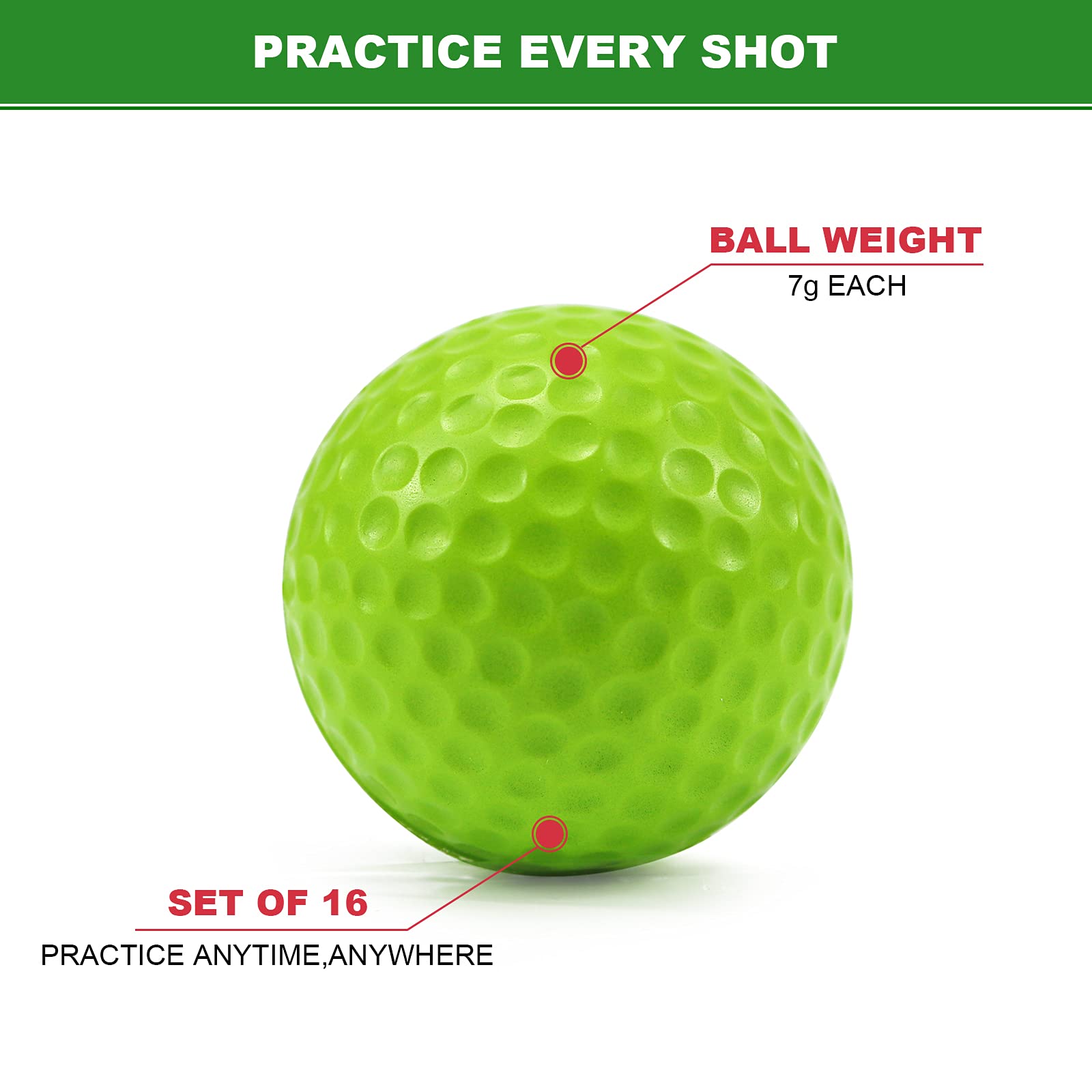 Bac-kitchen foam golf ball multi-color close-up showing soft core