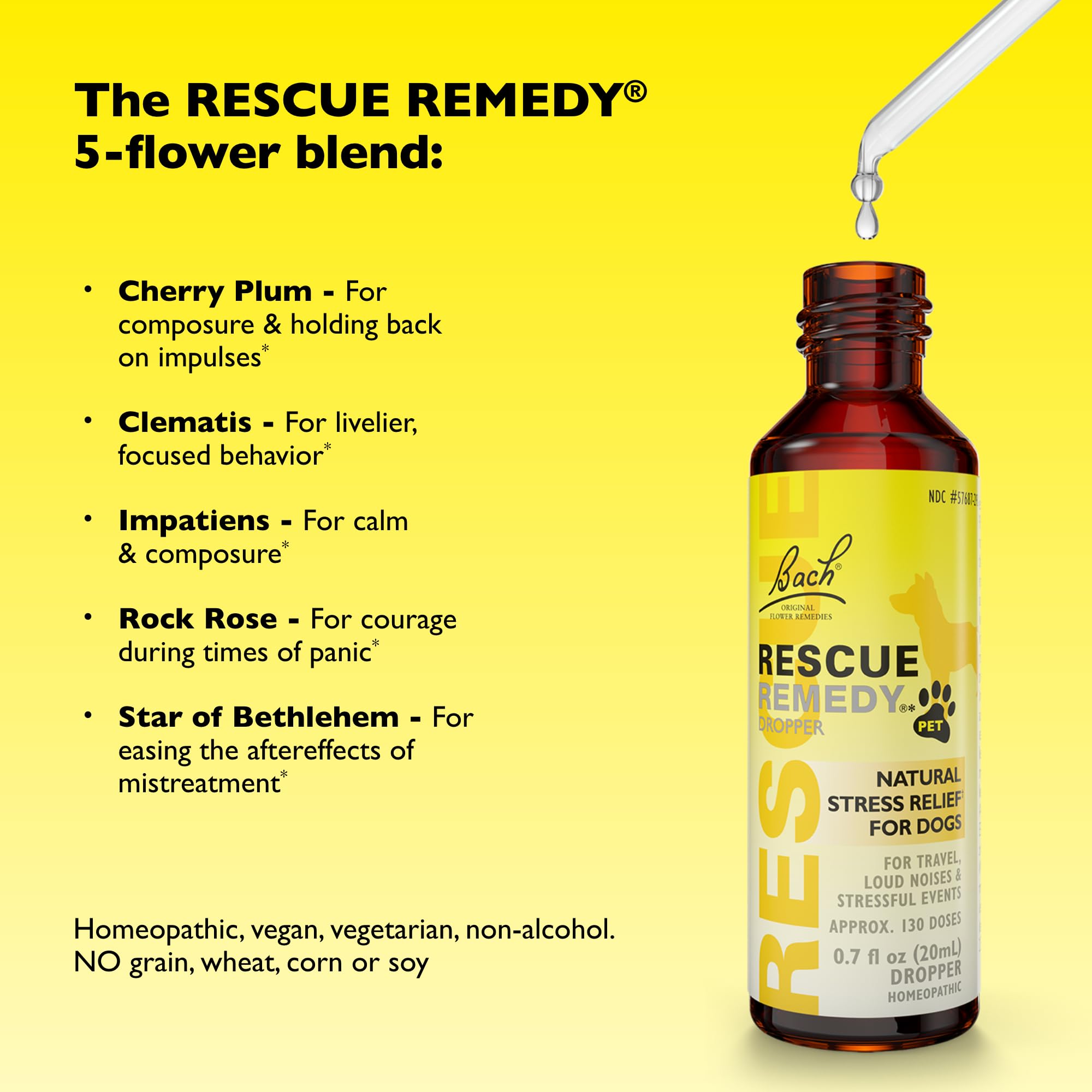 Dog resting calmly after using Bach Rescue Remedy Pet Dropper.