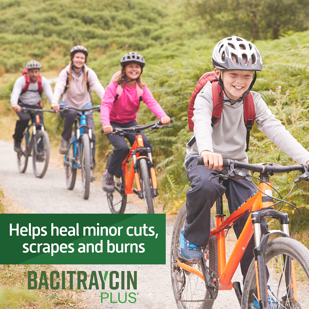 Bacitraycin Plus two-pack display for convenient family first aid