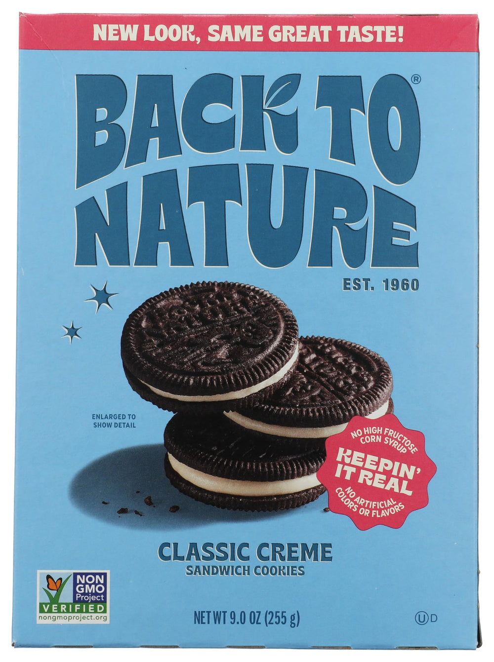 Back to Nature Classic Creme Cookies pack, wholesome plant-based snack.