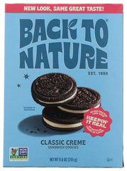 Back to Nature Classic Creme Cookies pack, wholesome plant-based snack.